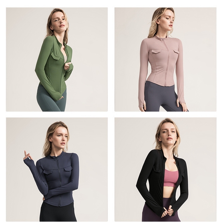 2020 Fall Winter Slimming Quick Dry Women's Coats Nylon Spandex High Elastic Sport Jacket