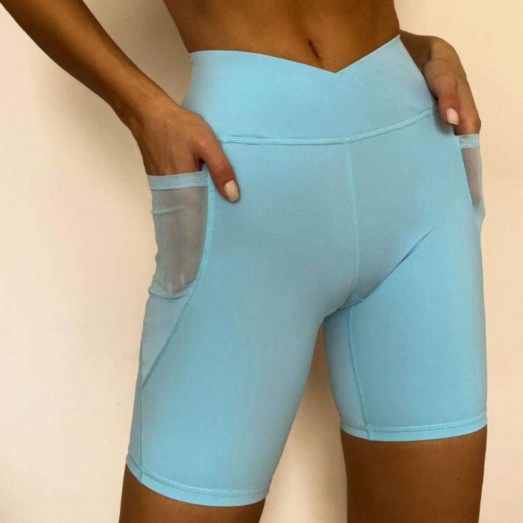Women's High Waist Yoga Shorts Tights Stretchy Comfortable Breathable Hip Lifting Solid Color Compression Gym Shorts