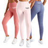 Custom Logo Women Seamless Butt Lifting Sport Running Yoga Pants Workout Gym Fitness High Waist Yoga Leggings