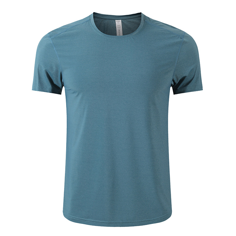 Men High elastic Athletic Moisture Wicking Mens Shirts Custom Logo Exercise Jogging Shirts Gym Wear
