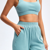 Wholesales Ins Hot Yoga Suit Loose Comfortable Thread Sports Bra JoggerWorkout Cotton Ribbed Sports Yoga Set