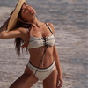 New Model Sexy Girl Beachwear Summer High Waist Tethered Bikini Swimwear