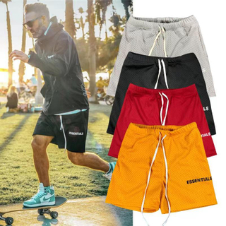 ESSENTIALS Custom Logo Fitness Basketball Mesh Shorts Beach Half Pant For Men 100% Polyester Sublimation Sports Shorts for man