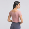 China Supplier Ladies Logo Custom T Shirt Yoga Top Fitness Sports Tick Top Active Wear Women Gym Shirt