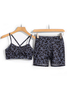 Summer Latest Fashion Soft Leopard Print Sports Bra And Yoga Backless Cross Shorts Set Women