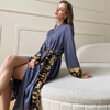 Gifts Robe Luxury Silk Printed Women Satin Designers Sleepwear Wholesales New Custom Bridesmaid 2 Piece Calf-length Pants V-neck