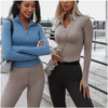 2022 Women Long Sleeve Compression 1/4 Zipper Lightweight Yoga Training Jacket Running Jacket