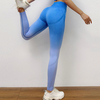 2022 Women's Yoga Pants High Waist Hip Raise Gradient Tight Fitness Pants Women's High Elastic Sports Yoga Clothes