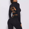 Custom 3 Piece Suit Plus Size Sports Bra Long Sleeve Crop Top Pant Yoga Set Women Workout Clothing Active Wear Gym Fitness Sets
