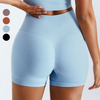 Custom LOGO Matching Nylon Yoga Workout Short Fitness Tights Ribbed Seamless Gym Biker Women's Shorts
