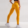 Wholesale Womens High Waisted US Size Seamless Yellow Yoga Pants Jacquard with Waist Band 
