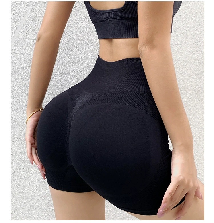 Custom Stretchy Seamless Gym Fitness Short Butt Lift Sport Workout Athletic Compression High Waist Cycling Yoga Shorts For Women