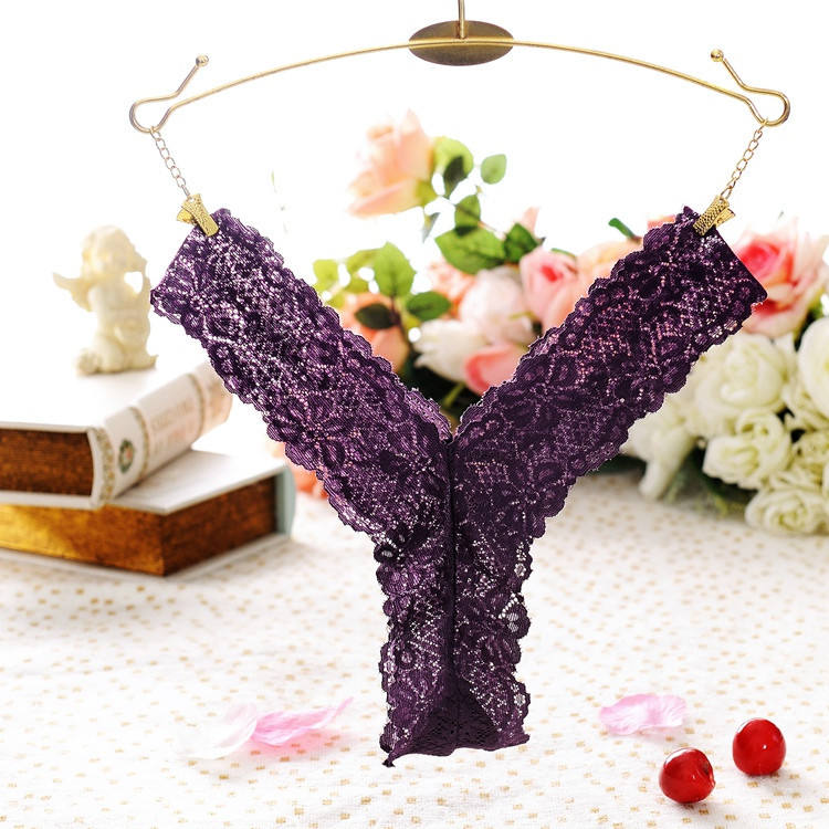 Wholesale Lace Ladies Panties Transparent Sexy Panties Low Waist No Trace Thong