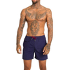 Beach Pants Solid Color Men's Casual Shorts Back Pocket Zipper Beach Pants Stretch Men's Swimming Trunks