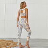 2020 Newnest Snake Print Nylon Spandex Zip Up Bra And Long Leggings Yoga Set