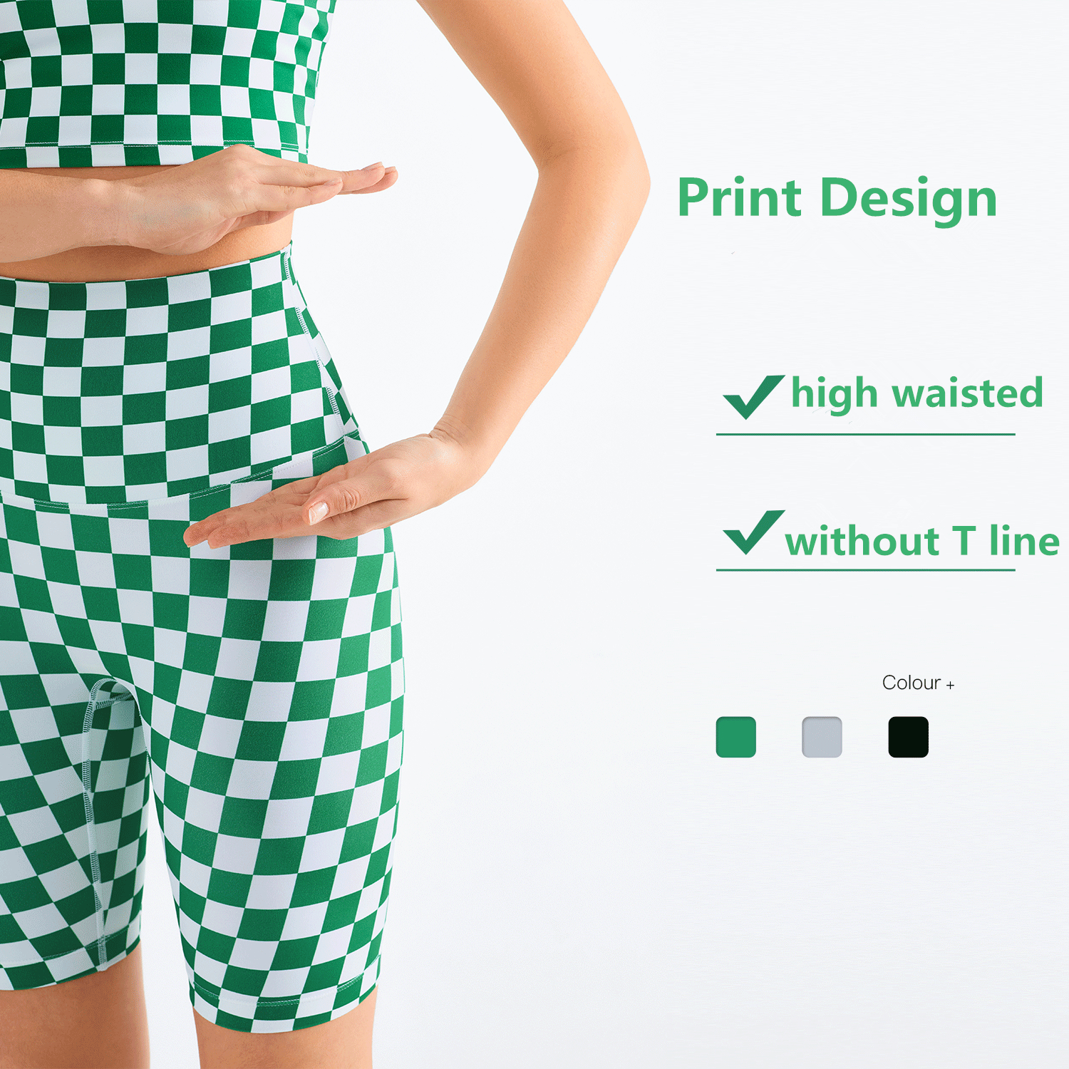 Checkerboard Plaid Super High Waist Design Yoga Leggings Shorts No Embarrassing T Line Gym Pants For Fitness Lover
