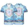 Custom LOGO Spandex / Polyester Printed V-neck Print Luxury Men's T-Shirts Summer Beach Swimwear For Men Top