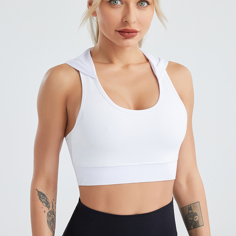 Best Selling With Hood Shock Proof Gym Sports Gather Elastic Tight Yoga Bra
