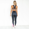 2020 New Print Black Fringes Mesh Spandex Yoga Suit Butt Lift Beauty Back Fitness Running Women Gym Set