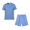2022 High Quality Summer Jogger Mens Cotton Top and Bottom Men Short Set 2 Piece Suit Shirts Shorts Set For Men sportswear