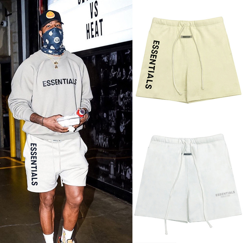 Custom LOGO Popular High Street Essentials Men's Sports Shorts Knee Length GYM Shorts For Men Casual Terry Cotton Hip-Hop Short