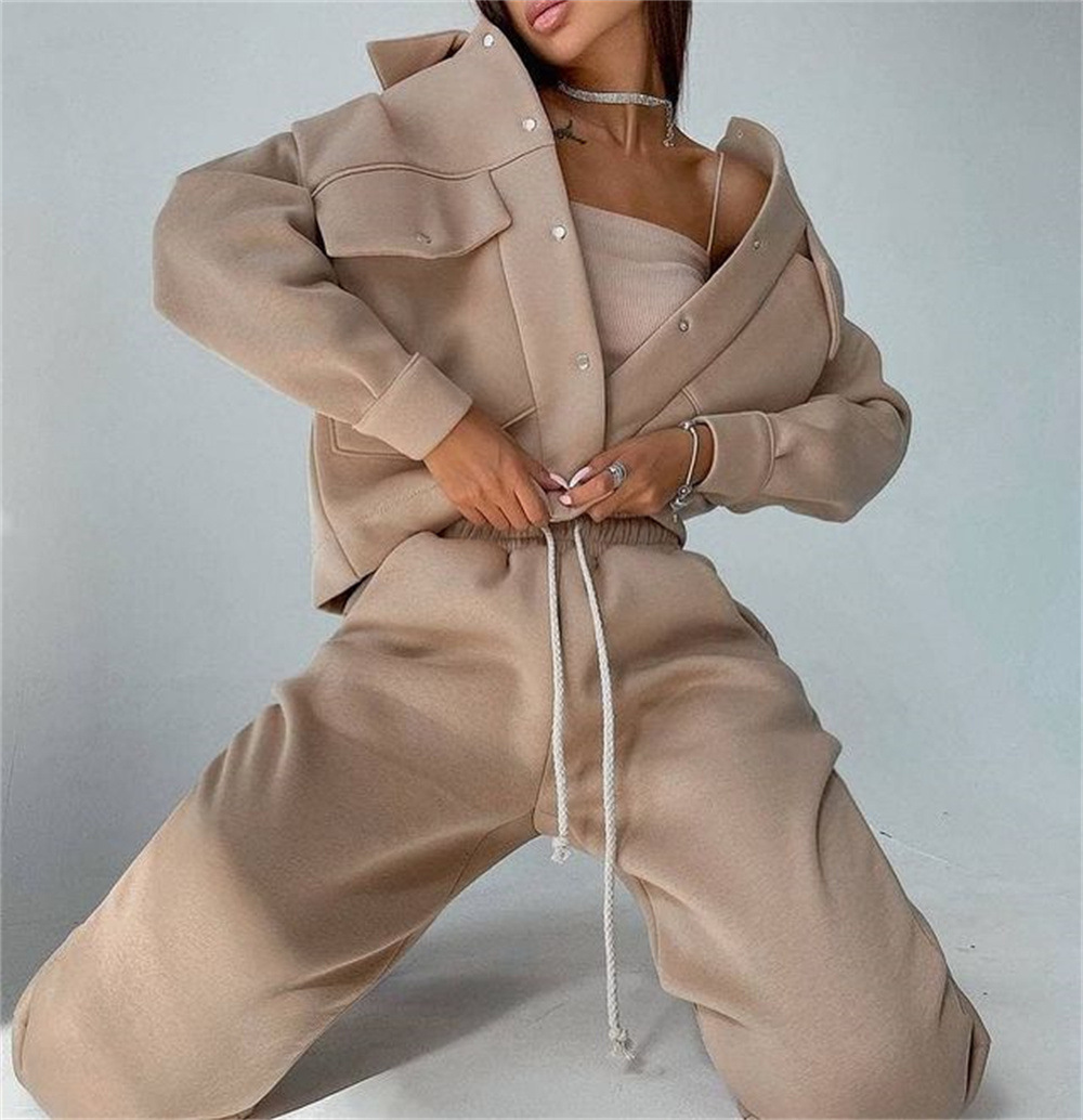 Custom LOGO Women's Jacket Hoodies Casual Pants Suit Sudadera Long Sleeve Outdoor Hoodie 2 Piece Sets Sweatshirt For Women Set