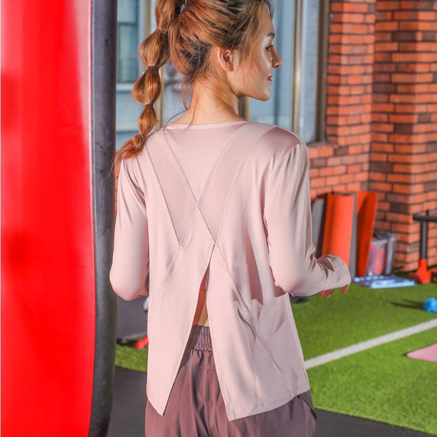 Spring Autumn Lose Thin Mesh Sportswear Tops Women Quick-drying Clothes Long-sleeved T-shirt Blouses Net Celebrity Fitness Yoga