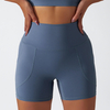 Women Gym Shorts Breathable Tight Sports Shorts Side Pockets Fitness Recycled Fabric Women Gym Shorts