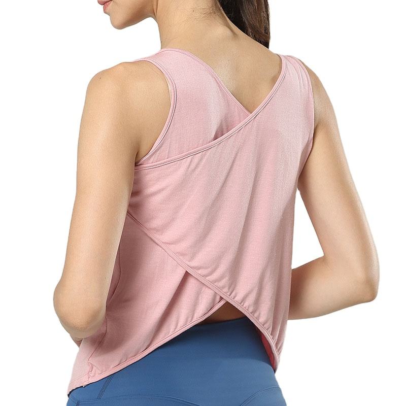 Euramerica Fitness Sports Vest Women Sleeveless Top Quick-drying T-shirt Beauty Back Hollowed Out Sleeveless Yoga Clothing
