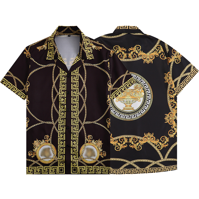 American Men's Clothing Short Sleeve Printed Shirt Hawaiian Holiday Beach Wear Luxury Brands Collar T Shirt POLO For Men