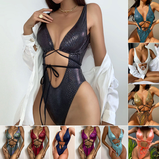 2023 Summer In Stock One Piece Bikini Swimsuit Sleeveless Strap Breathable Quick Dry Bodysuit For Women Sexy