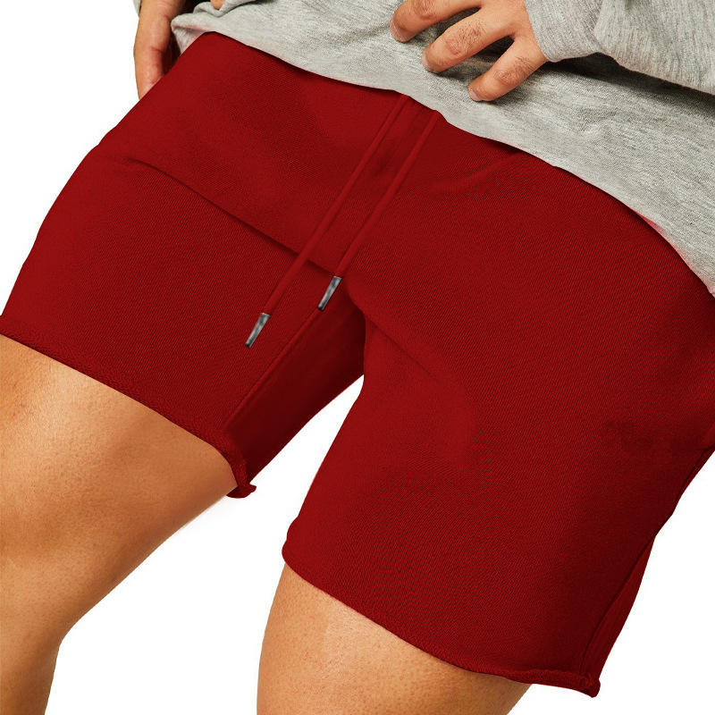 Solid Color Sports Casual Men's Pants European Size Loose Fitness Shorts for Men