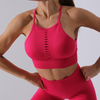 2021New Fashion Ladies Cut Hollow Padded Tops Fitness Women's Top Workout Out Yoga Sports Bra
